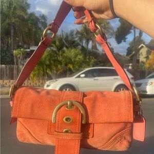 Coach Coral Shoulder Bag with Gold Accents